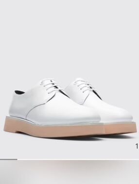 Camper Tyra White Leather Lace-Up Oxford Shoes – Size EU 39 US 8.5 Comfy Preppy